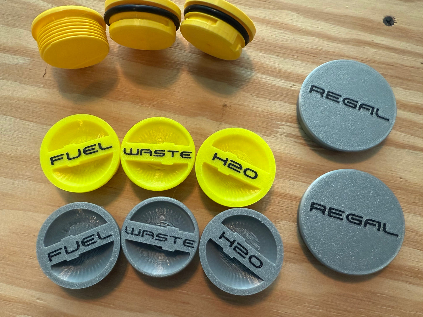 Fuel/water/waste cap set of 3