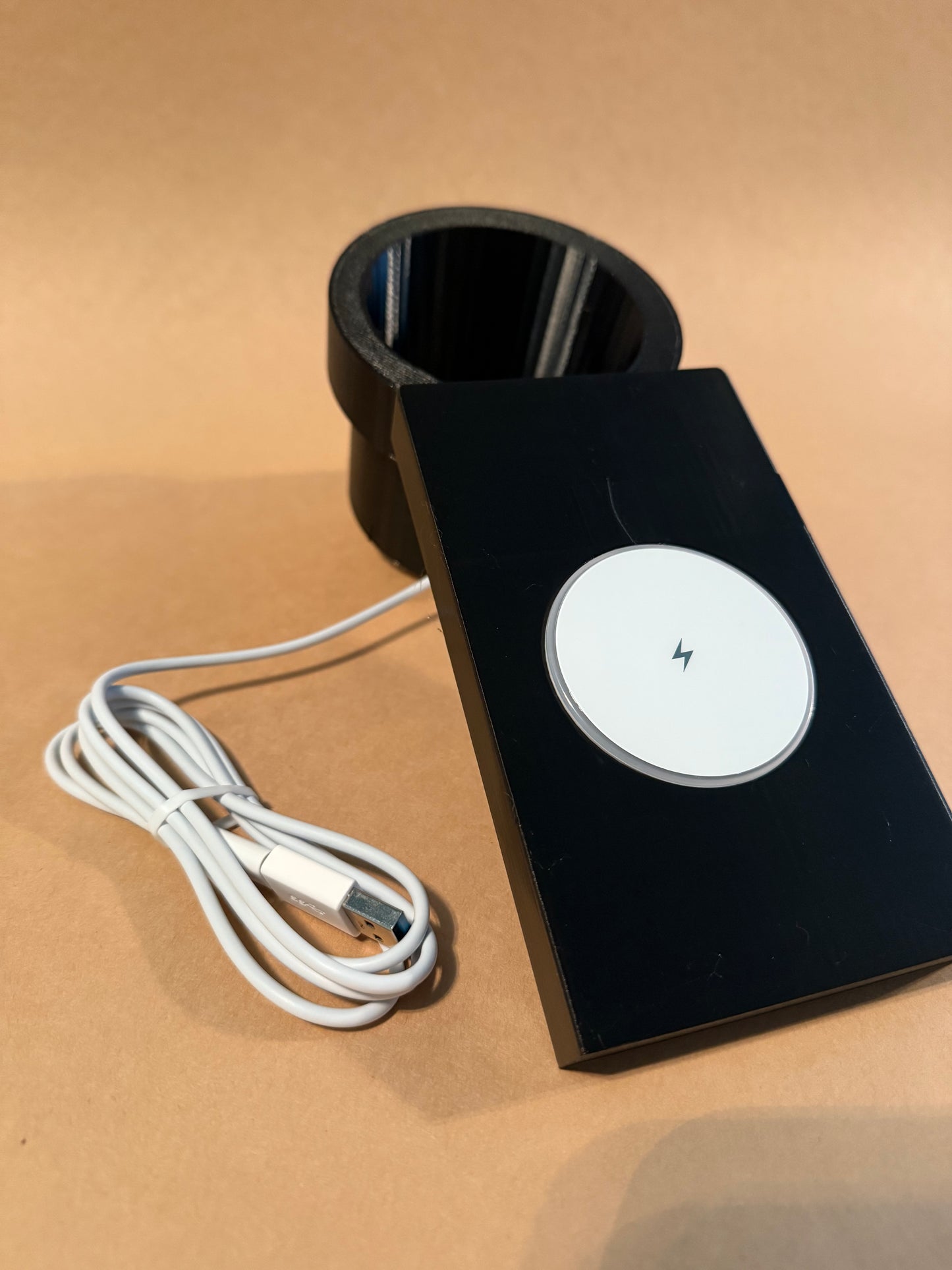 Phone holder/charger bundle, one usb and one power pack version